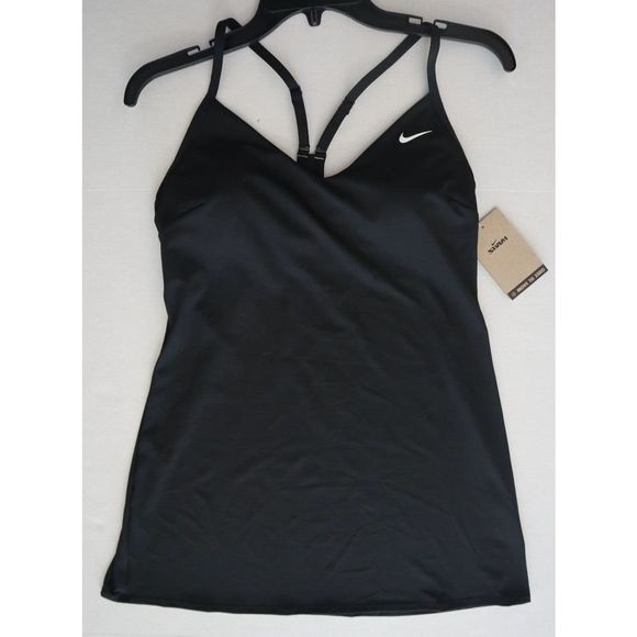 Nike Swim NESSB217 001 Women's Sz Small Black Essential Racerback Swim Dress $64 - Picture 5 of 8